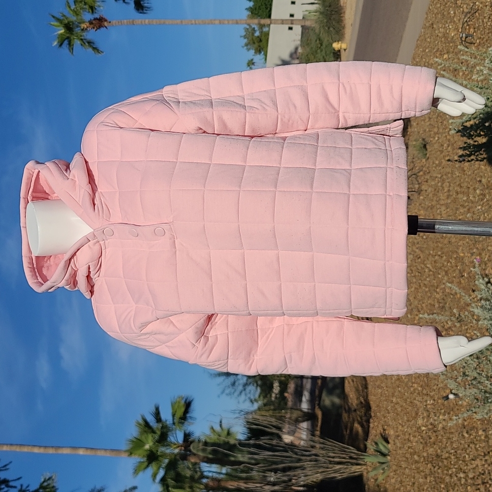 GAPFIT GAP Pink Quilted Pullover Hoodie XS Minimalist Lounge Athleisure Soft - Picture 2 of 15